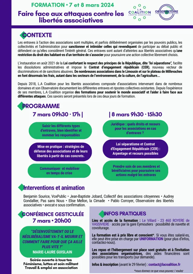 Millevaches : deux jours de formation pour faire face aux attaques contre les associations