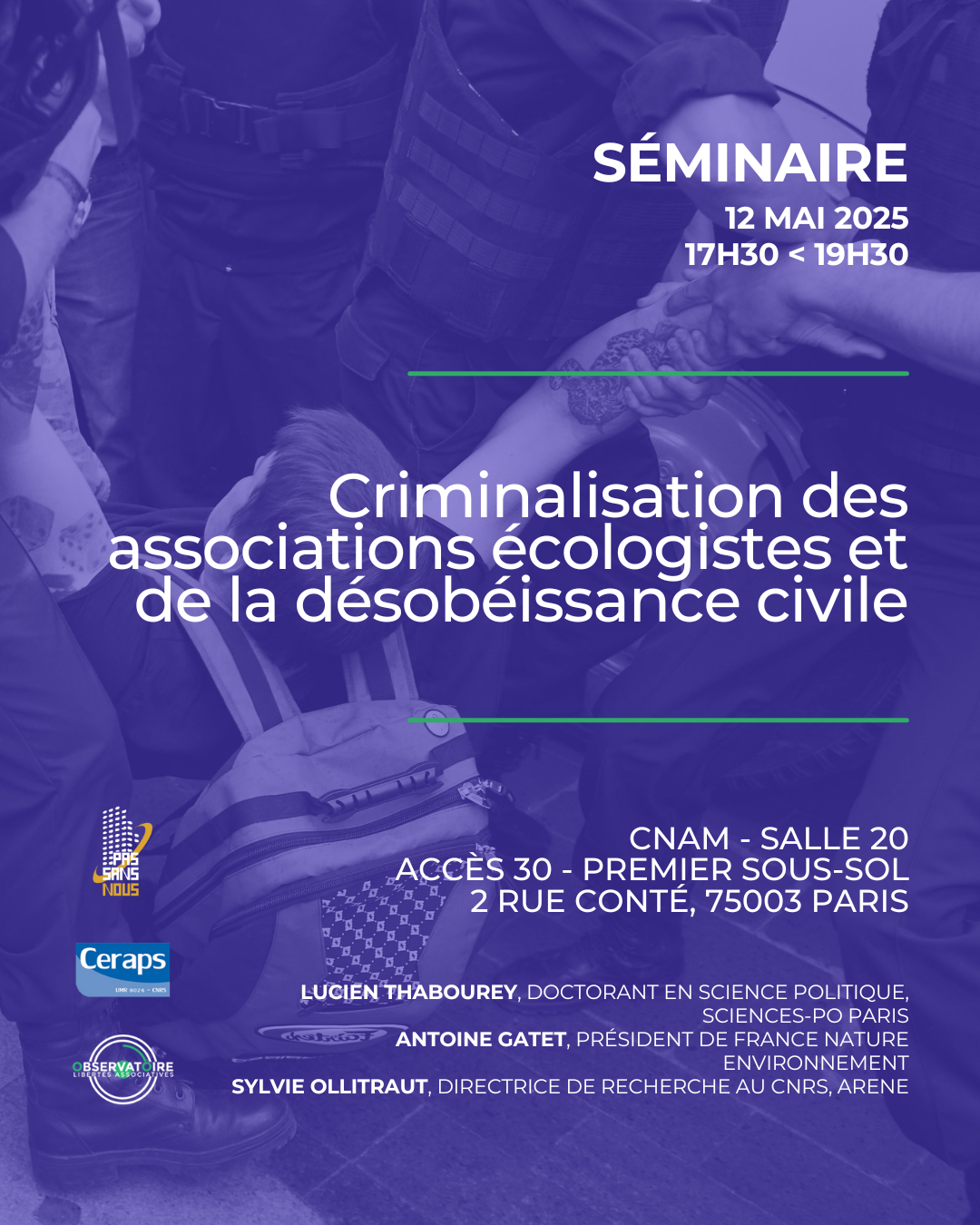 Criminalisation des associations écologistes et de la désobéissance civile