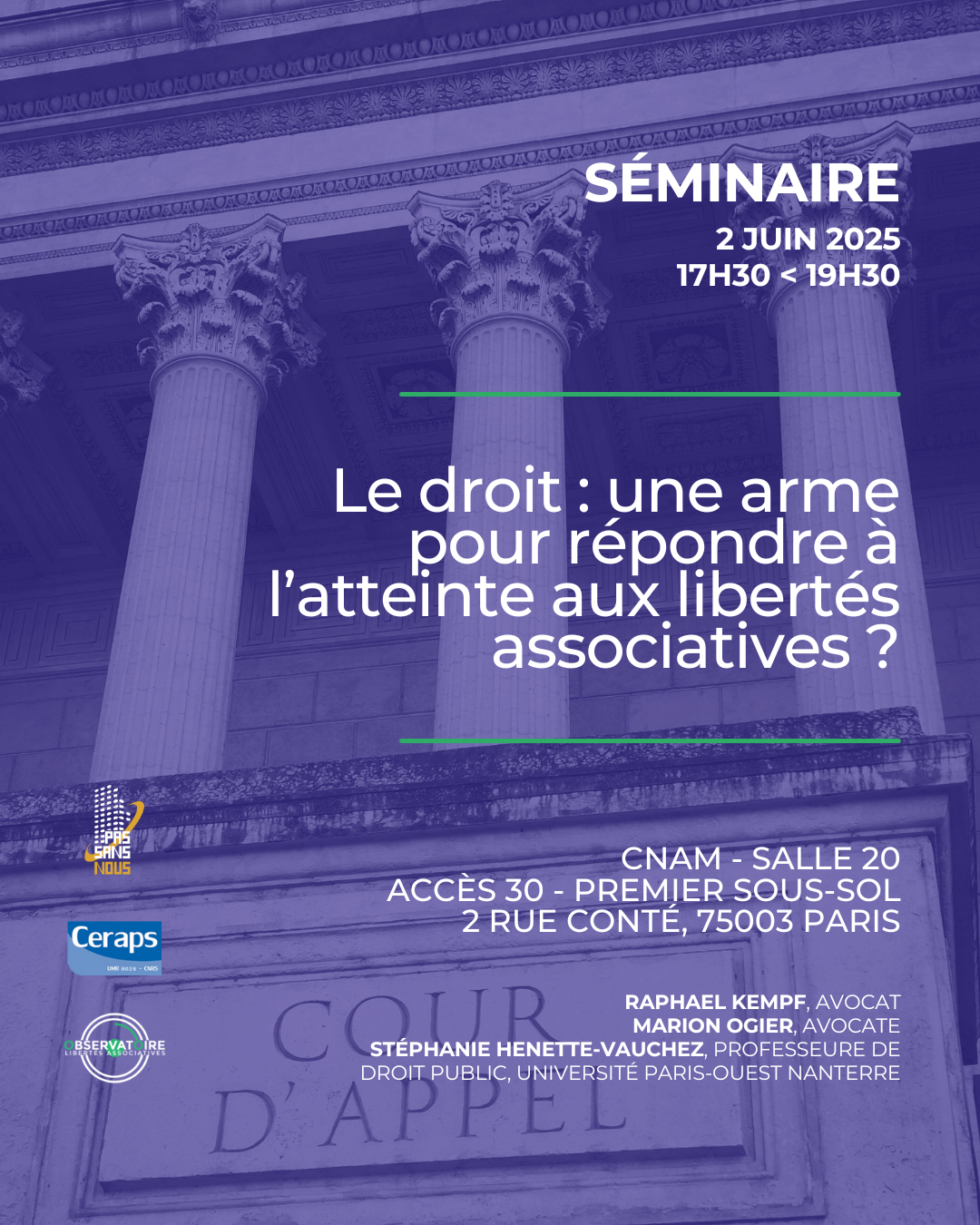 Le droit : une arme pour répondre à l’atteinte aux libertés associatives ?